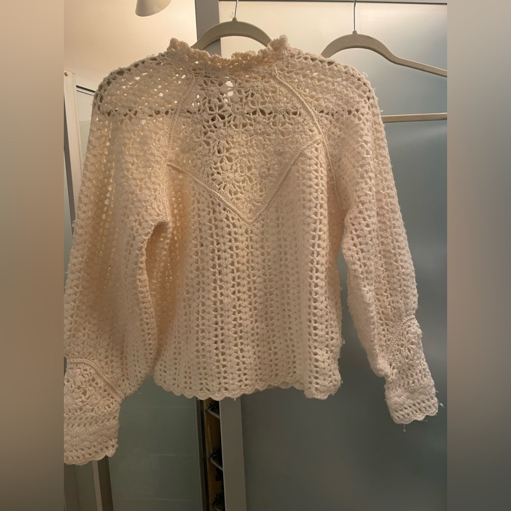 Ba&sh lady pullover cream knit sweater - size 1